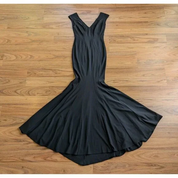 Betsy & Adam Mermaid Gown Size 0 Black Sleeveless Any Occasion Maxi Dress C2 - Picture 2 of 11